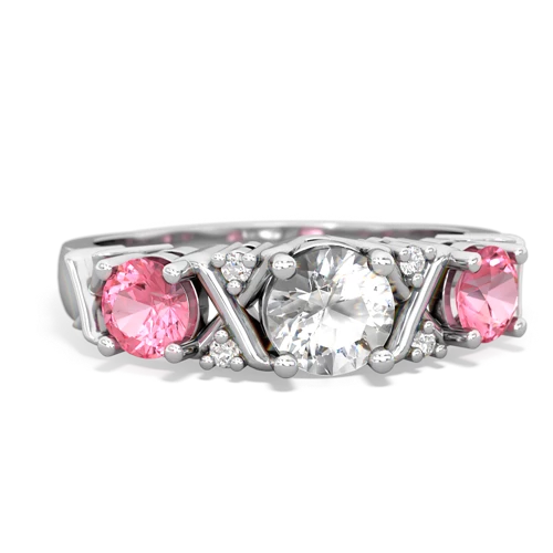 white topaz-pink sapphire timeless ring