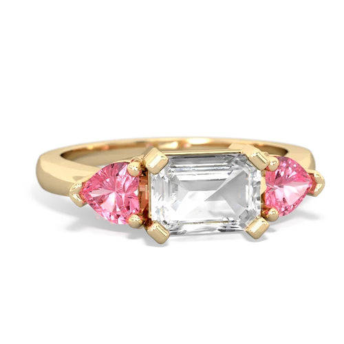 white topaz-pink sapphire timeless ring