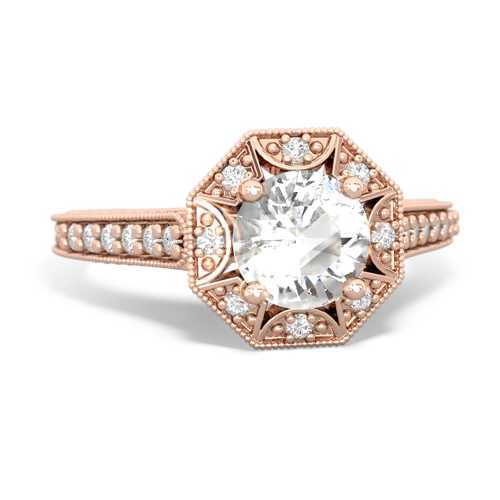 White Topaz Art-Deco Starburst Genuine White Topaz ring Ring