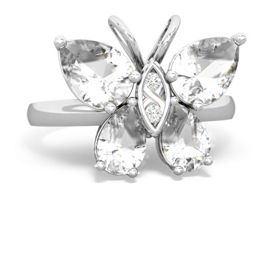 white topaz butterfly ring