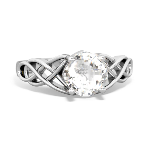 white topaz celtic ring