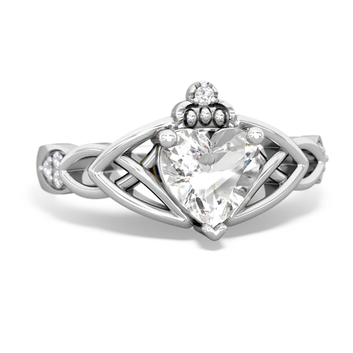 white topaz celtic ring