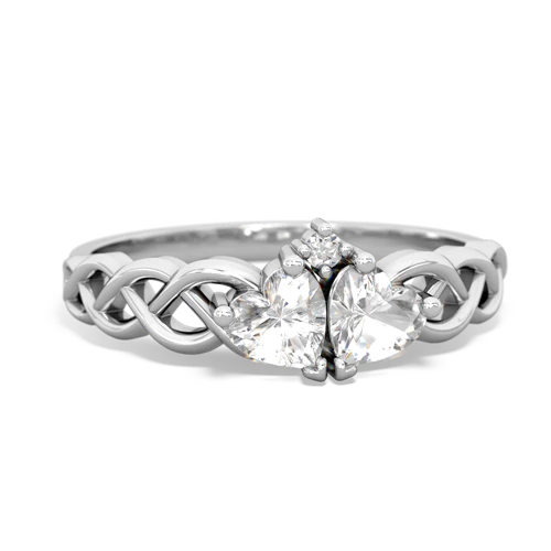 white topaz celtic braid ring