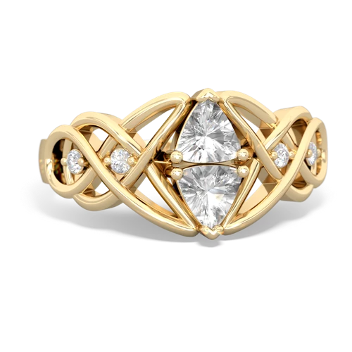 white topaz celtic knot ring