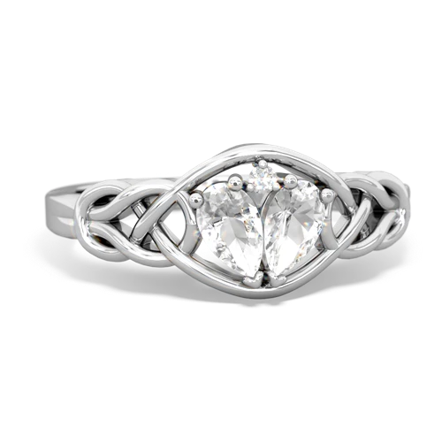 white topaz celtic knot ring