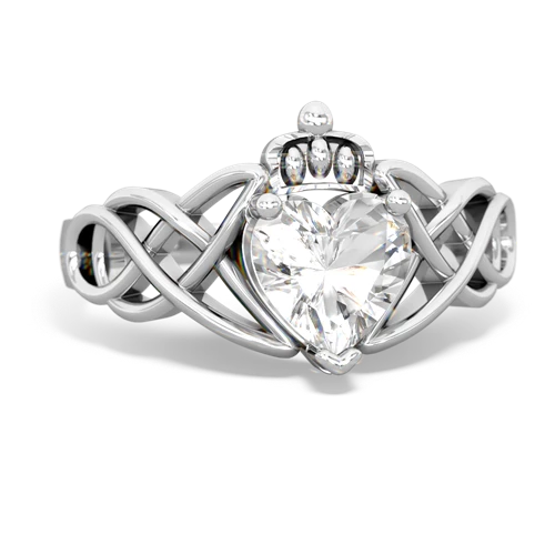 white topaz claddagh ring