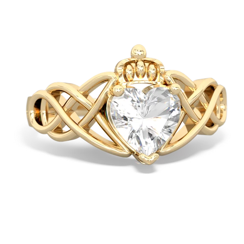 white topaz claddagh ring