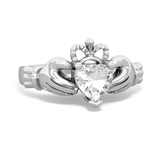 white topaz claddagh ring