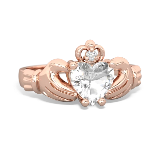 white topaz claddagh ring