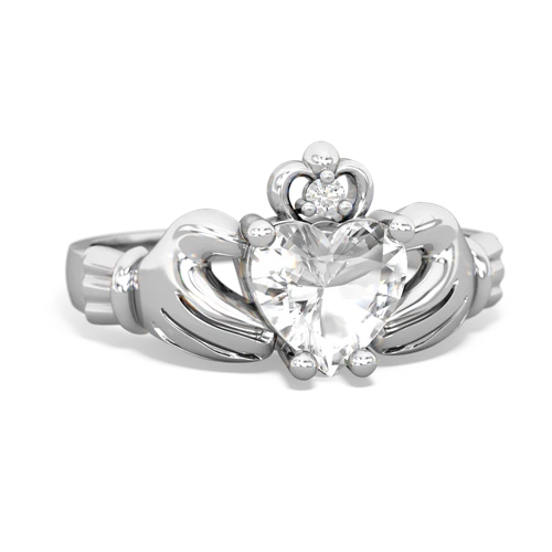 white topaz claddagh ring