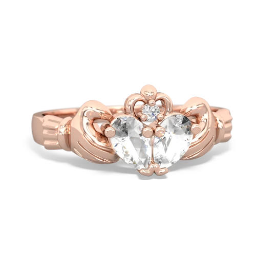 white topaz claddagh ring