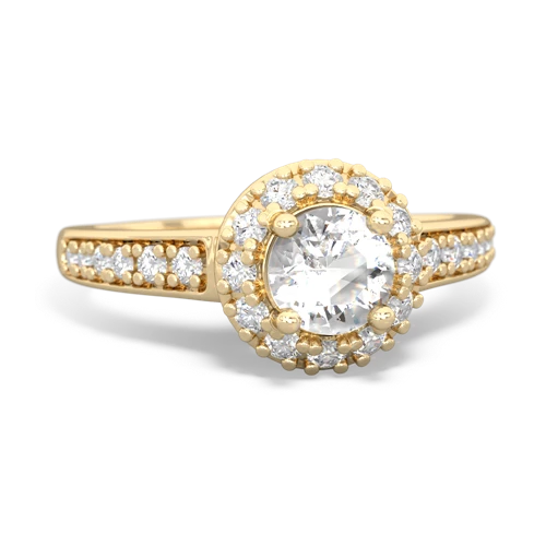 white topaz classic halo ring