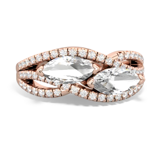 White Topaz Diamond Rivers Genuine White Topaz ring Ring