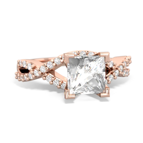 White Topaz Diamond Twist Genuine White Topaz ring Ring