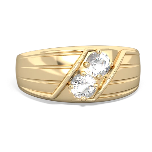 White Topaz Art Deco Men's Genuine White Topaz ring Ring