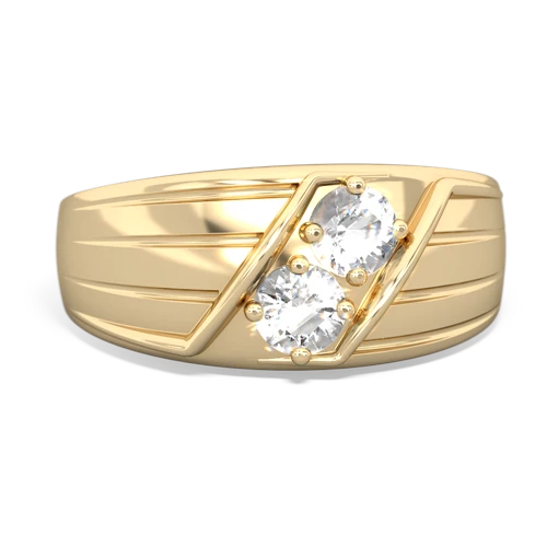 white topaz mens ring