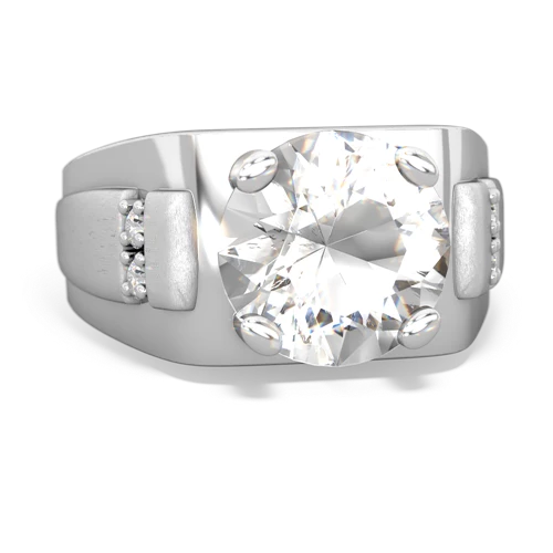 white topaz mens ring