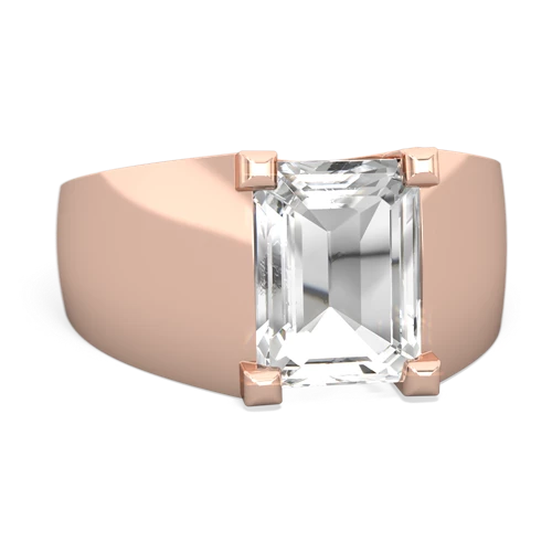 white topaz mens ring