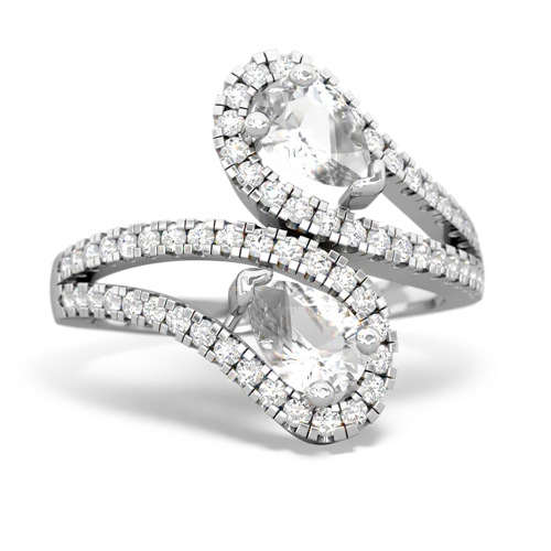 white topaz pave swirls ring