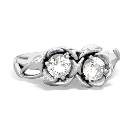 white topaz roses ring