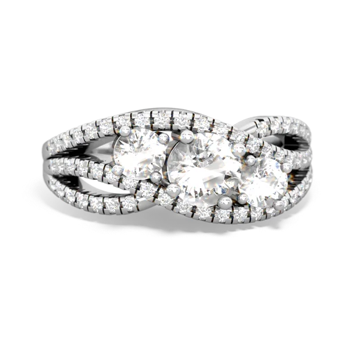 white topaz three stone pave ring