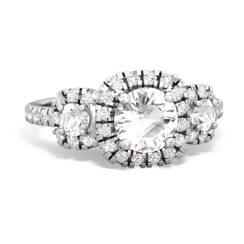 white topaz three stone regal ring