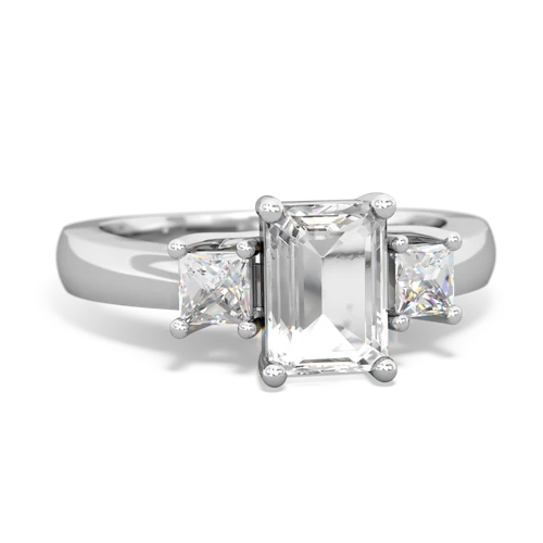 White Topaz Three Stone Trellis Genuine White Topaz ring Ring