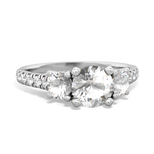 white topaz trellis pave ring