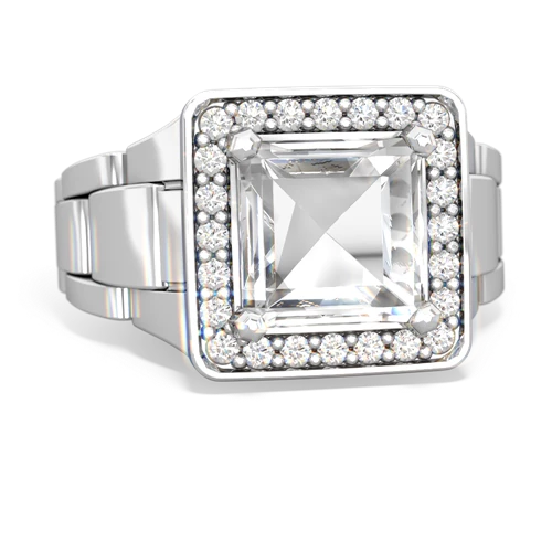 white topaz watch ring ring