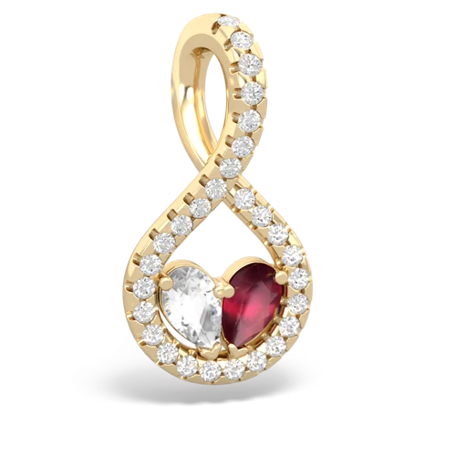 white topaz-ruby pave twist pendant
