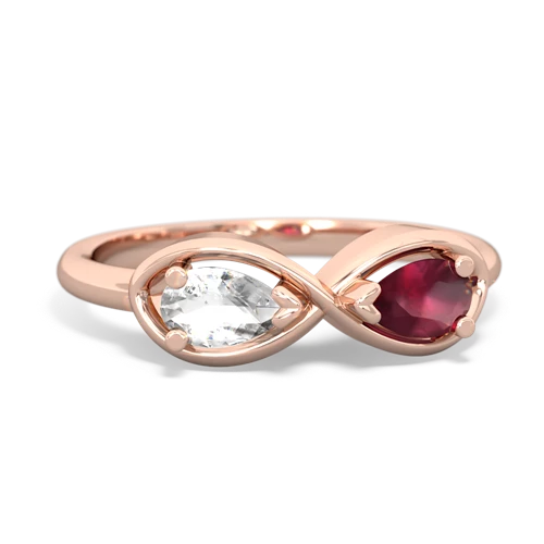 white topaz-ruby infinity ring