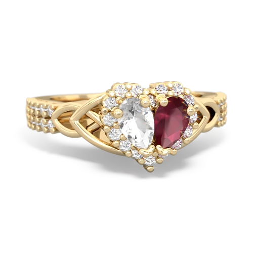 white topaz-ruby keepsake engagement ring