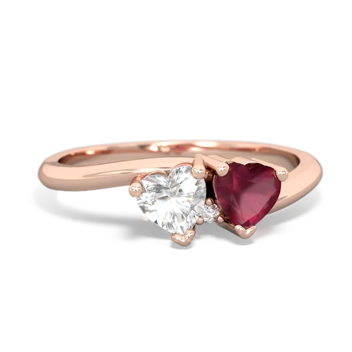 White Topaz Genuine White Topaz with Genuine Ruby Sweetheart's Promise ring Ring
