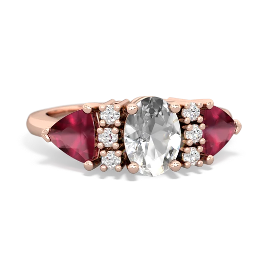 white topaz-ruby timeless ring