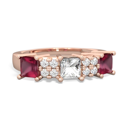 white topaz-ruby timeless ring