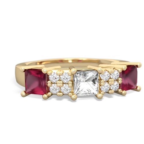 white topaz-ruby timeless ring