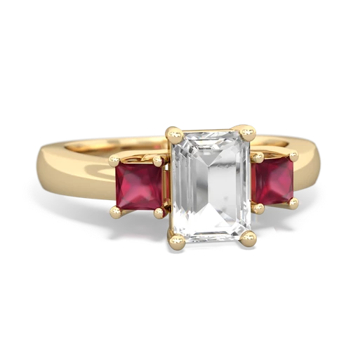 white topaz-ruby timeless ring