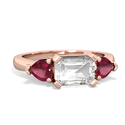 white topaz-ruby timeless ring