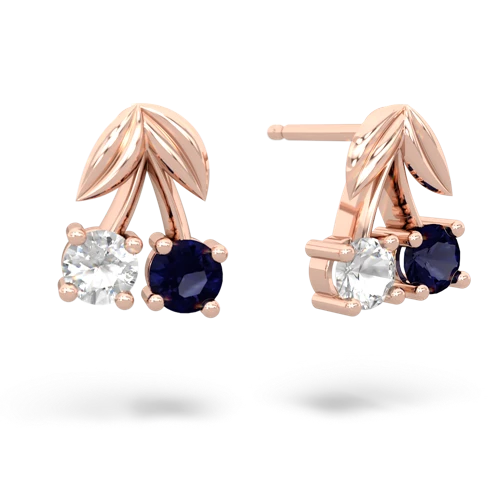 white topaz-sapphire cherries earrings