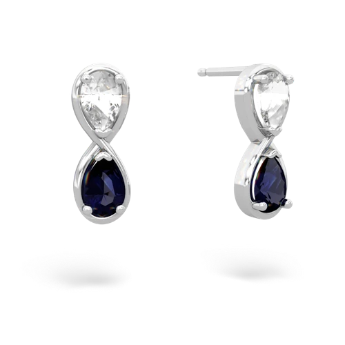 white topaz-sapphire infinity earrings