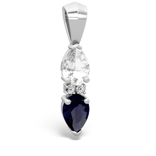 white topaz-sapphire bowtie pendant