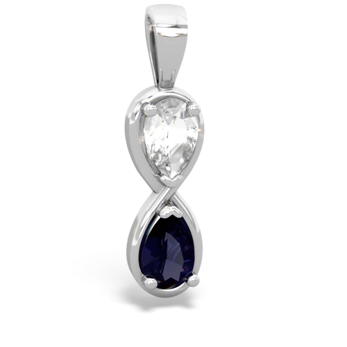 white topaz-sapphire infinity pendant