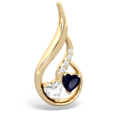 white topaz-sapphire keepsake swirl pendant