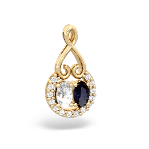 white topaz-sapphire love nest pendant