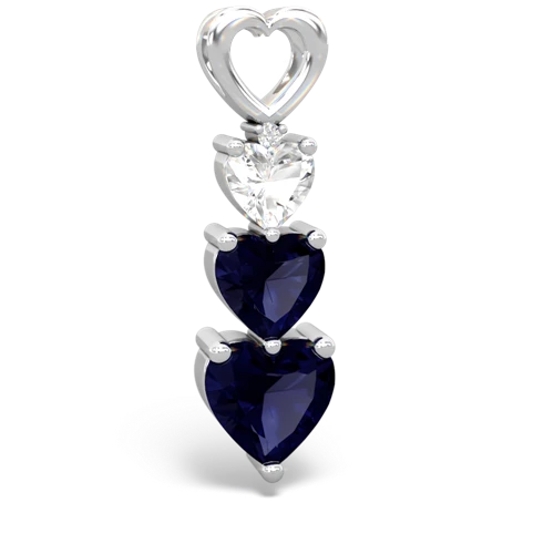 white topaz-sapphire three stone pendant