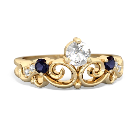 white topaz-sapphire crown keepsake ring