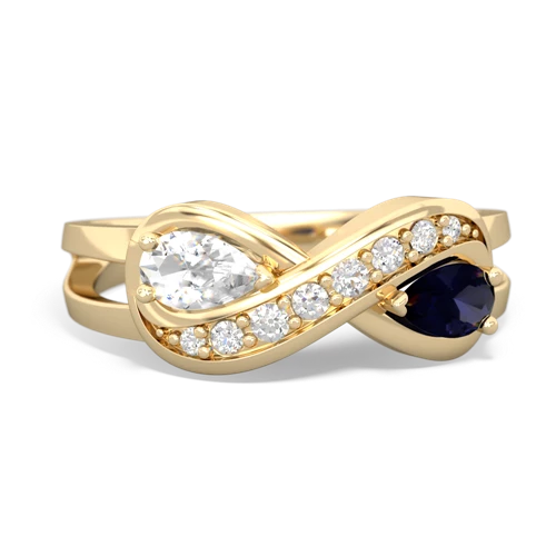 white topaz-sapphire diamond infinity ring