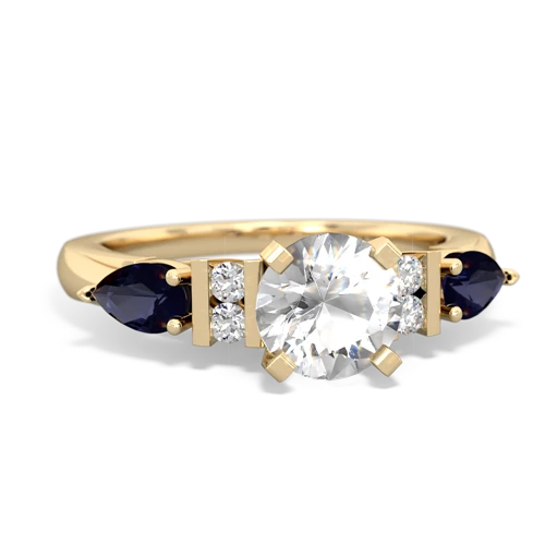 White Topaz Genuine White Topaz with Genuine Sapphire and Genuine Peridot Engagement ring Ring