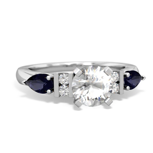 white topaz-sapphire engagement ring