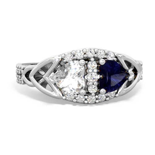 white topaz-sapphire keepsake engagement ring